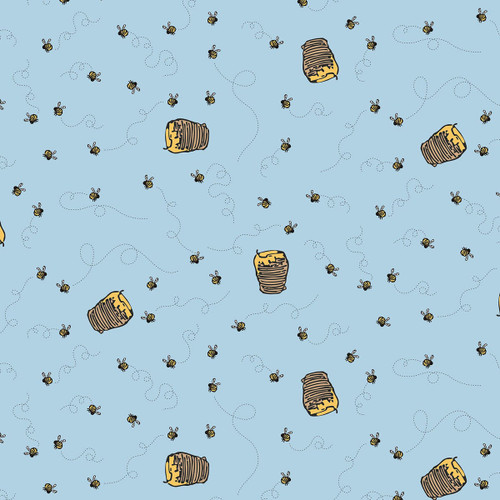 Riley Blake Fabrics Winnie the Pooh Bees Blue