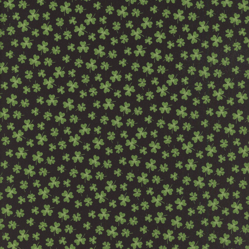 Riley Blake Fabrics Seasonal Basics Shamrocks Black