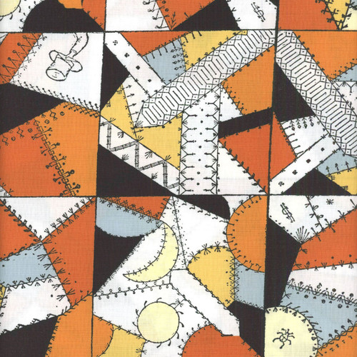 Riley Blake Fabrics Scary Scraps Janet Wecker Frisch Crazy Patchwork Multi