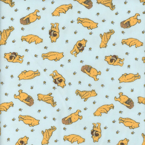 Riley Blake Fabrics Designer Flannel Winnie the Pooh Toss Blue
