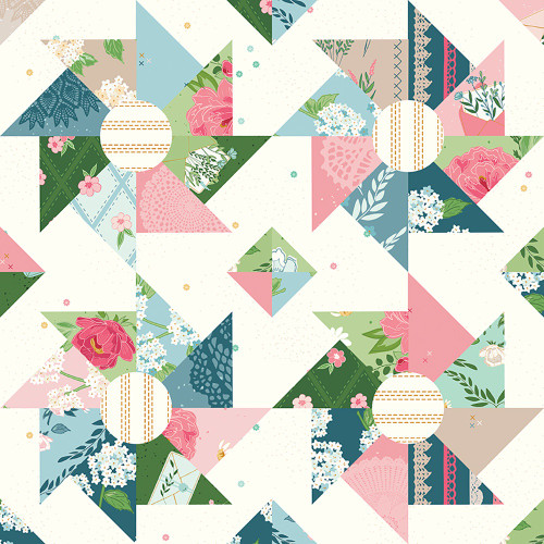 Riley Blake Fabrics Correspondence by Beverly McCollough Cheater Print Multi