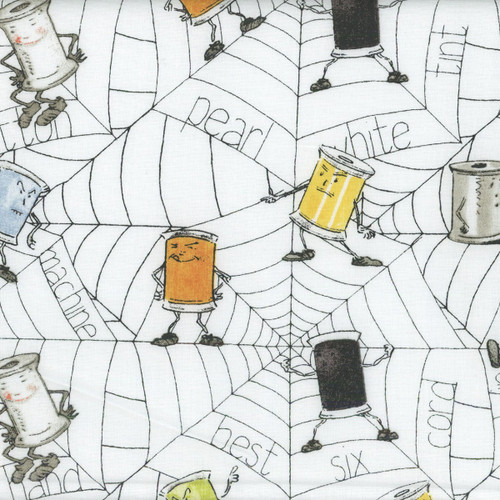 Riley Blake Fabrics Scary Scraps Janet Wecker Frisch Spooky Spools White
