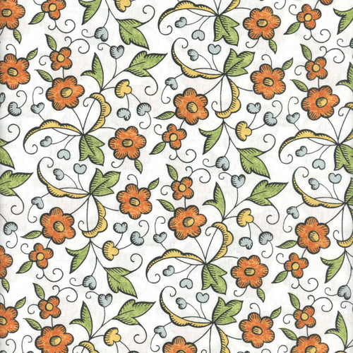 Riley Blake Fabrics Scary Scraps Janet Wecker Frisch Fall Floral White
