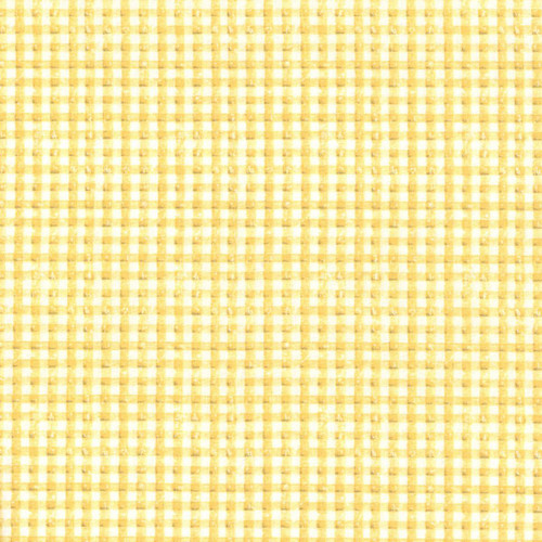 Riley Blake Fabrics Scary Scraps Janet Wecker Frisch Faded Gingham Yellow, yellow faded gingham fabric with small checkered pattern.