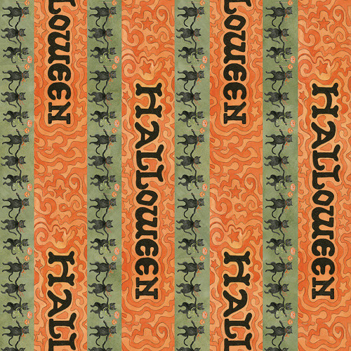 Riley Blake Fabrics Spooky Teresa Kogut Spooky Halloween Stripe Green