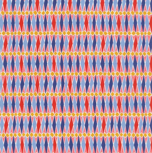Riley Blake Fabrics Liberty Fabrics Lasenby Cotton Summer Fair Fairground Stripe A Red Blue Gold