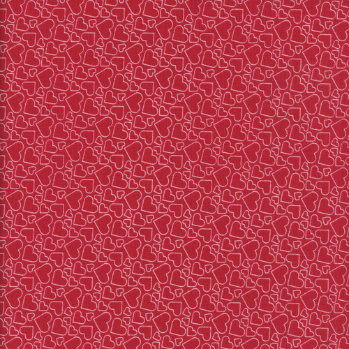 Riley Blake Fabrics Seasonal Basics Heart Outlines Red