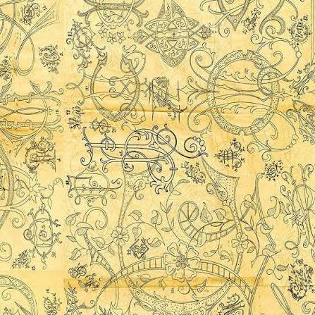 Riley Blake Fabrics Scary Scraps Janet Wecker Frisch Scary Stitches Yellow