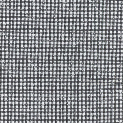Riley Blake Fabrics Scary Scraps Janet Wecker Frisch Faded Gingham Black, black and white checkered fabric with a faded gingham pattern.