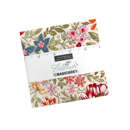 Moda Fabrics Fieldrush BasicGrey Five Inch Squares Charm Pack Squares