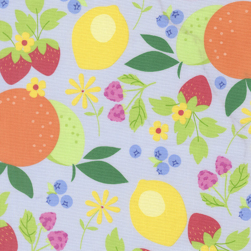 Moda Fabrics Fruit Salad Corey Yoder Lemons Blueberries Strawberries Limes Oranges Blue