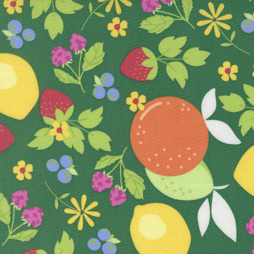 Moda Fabrics Fruit Salad Corey Yoder Fruits Fruit Lemons Blueberries Strawberries Limes Green