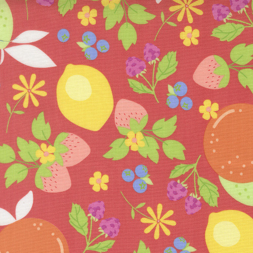 Moda Fabrics Fruit Salad Corey Yoder Fruits Fruit Lemons Blueberries Strawberries Red