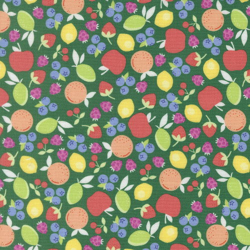 Moda Fabrics Fruit Salad Corey Yoder Fruit Cup Emerald Green
