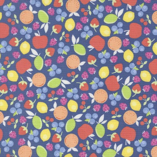Moda Fabrics Fruit Salad Corey Yoder Fruit Cup Cobalt Blue