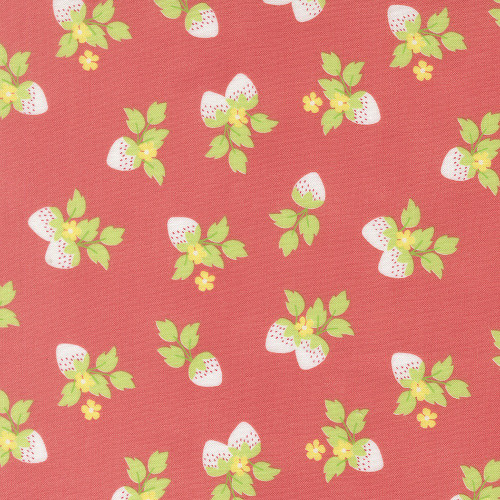 Moda Fabrics Fruit Salad Corey Yoder Strawberries Flamingo Red
