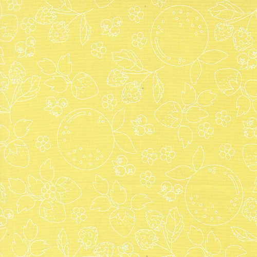 Moda Fabrics Fruit Salad Corey Yoder Fruit Sketch Toile Sunshine Yellow