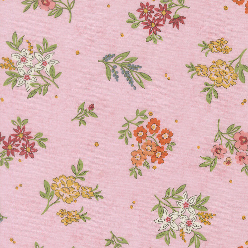 Moda Fabrics Fieldrush BasicGrey Camellia Floral Camellia Peony Pink