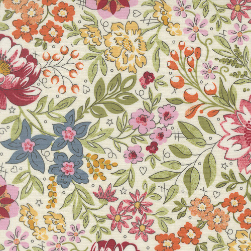 Moda Fabrics Fieldrush BasicGrey Covent Garden Floral Covent Opal Multi