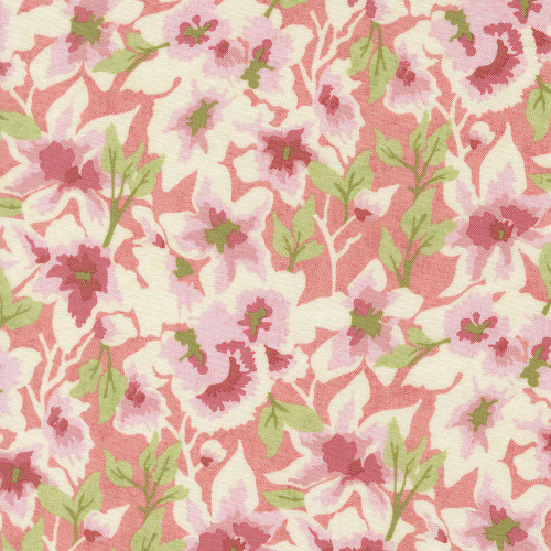 Moda Fabrics Fieldrush BasicGrey Gossamer Floral Gossamer Peony Pink