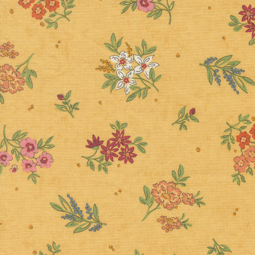 Moda Fabrics Fieldrush BasicGrey Camellia Floral Camellia Sunshine Yellow