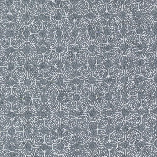 Moda Fabrics Fieldrush BasicGrey Jasmine Medallion Dot Jasmine Bramble Blue