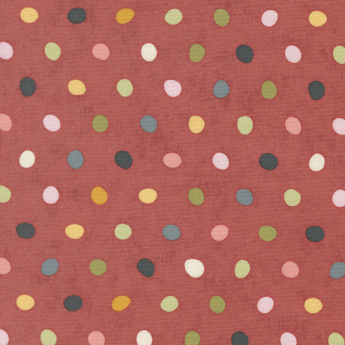 Moda Fabrics Fieldrush BasicGrey Poppy Dots Poppy Azalea Red