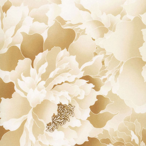 Henry Glass Fabrics Peony Paradise 118 Inch Wide Quilt Backing King Size Tan Parchment
