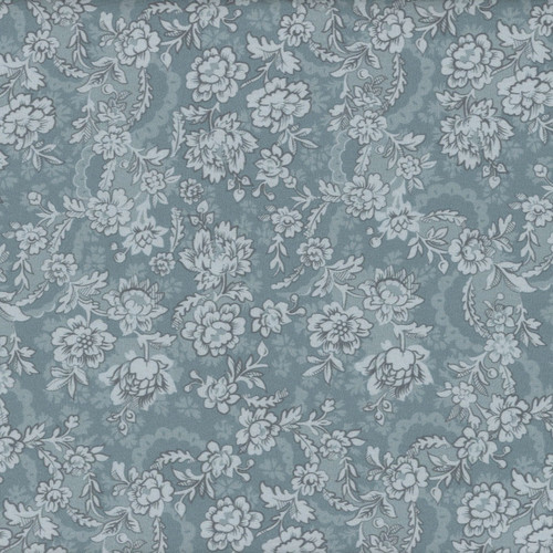 Marcus Fabrics Moon Washed Kristina Trogdon Swirly Flowers Blue