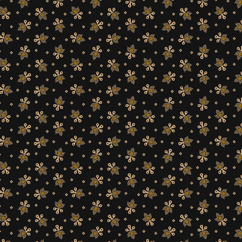 Marcus Fabrics Black Sheep Cottons Pam Buda Friendly Flower Black