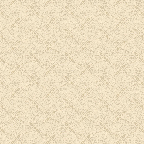Marcus Fabrics Anna Bs Indigos Carrie Quinn Paisley Beige, fabric pattern with delicate paisley design in beige tone.