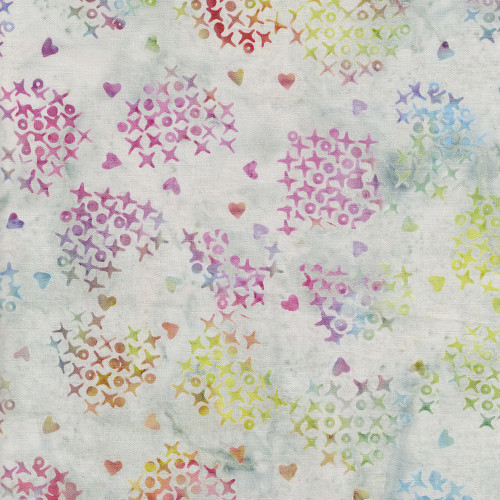 Island Batik Fabrics Sweet Sentiments Patriotic Batiks Cream Cross Stitch Hearts