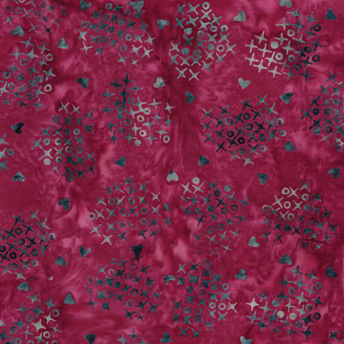 Island Batik Fabrics Missing You Patriotic Batiks Pink Red Cross Stitch Hearts