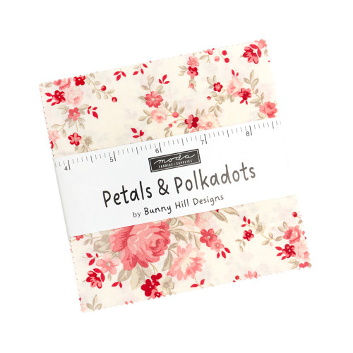 Moda Fabrics Petals And Polka Dots Bunny Hill Designs Charm Pack Five Inch Squares Charm