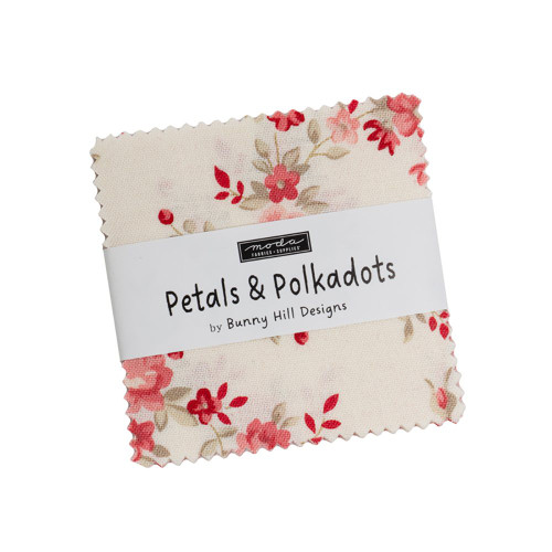 Moda Fabrics Petals And Polka Dots Bunny Hill Designs Mini Charms 2.5 Inch Squares Mini