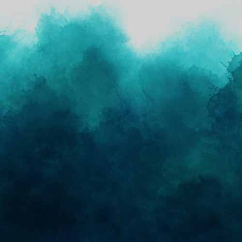 Moda Fabrics Mystic Ombre V and Co. Vanessa Christenson Ombre Watercolor Marine Aqua, watercolor fabric in shades of blue and teal, creating an ombre effect.