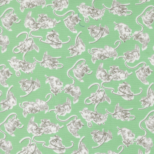 Moda Fabrics A Cat Named Stitch Camille Roskelley Georgie Cats Kittens Green Green