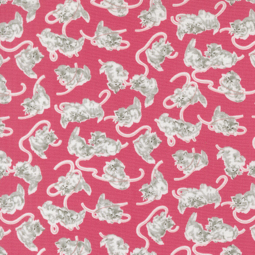 Moda Fabrics A Cat Named Stitch Camille Roskelley Georgie Cats Kittens Rosie Pink