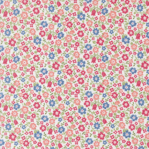 Moda Fabrics A Cat Named Stitch Camille Roskelley Lucky Small Floral Cream Multi
