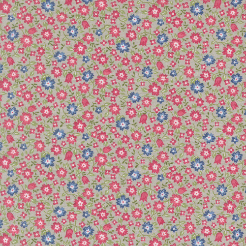 Moda Fabrics A Cat Named Stitch Camille Roskelley Lucky Small Floral Grey Grey
