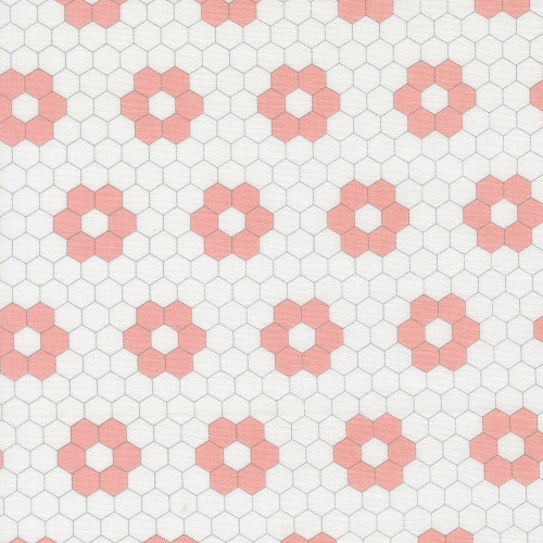 Moda Fabrics A Cat Named Stitch Camille Roskelley Quilted Hexagons Cream Blush Pink