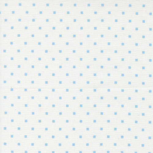 Moda Fabrics A Cat Named Stitch Camille Roskelley Cosmo Square Dots Cream Sky Blue
