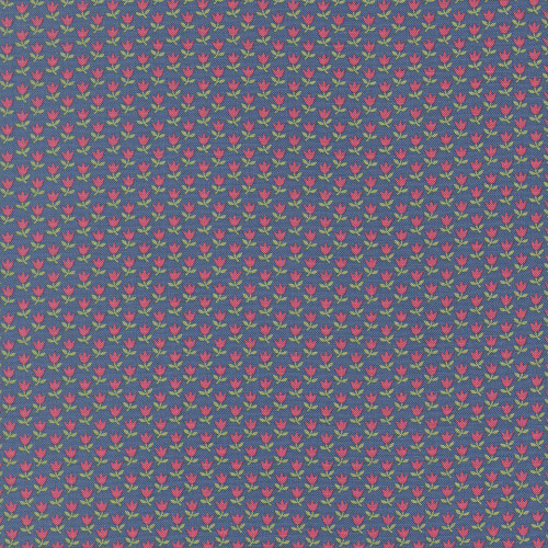 Moda Fabrics A Cat Named Stitch Camille Roskelley June Small Tulip Floral Sea Blue