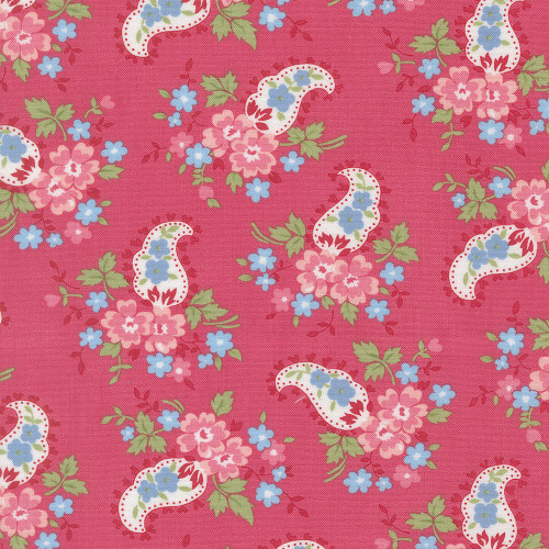 Moda Fabrics A Cat Named Stitch Camille Roskelley Sweet Floral Paisley Rosie Pink