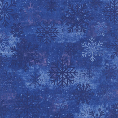 Studio E Fabrics Snowburst 108 Inch Wide Quilt Backing Snowflakes Admiral Blue