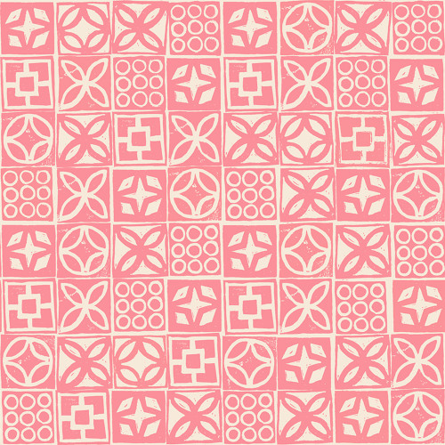 Moda Fabrics Poolside Too Ruby Star Society Geometric Architectural Blocks  Sorbet Pink