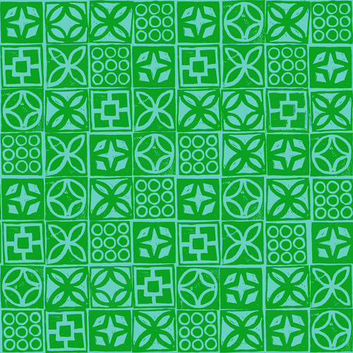 Moda Fabrics Poolside Too Ruby Star Society Geometric Architectural Blocks  Verdant Green