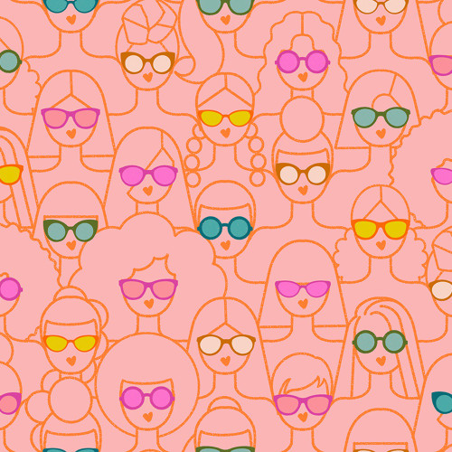 Moda Fabrics Poolside Too Ruby Star Society Shine Girl, Shine Balmy Pink