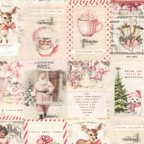 Blank Quilting Fabrics Christmas Magic Frank Garcia Christmas Labels Ivory