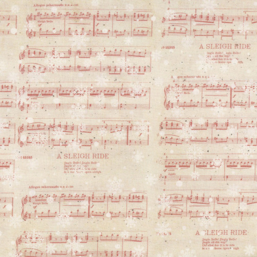 Blank Quilting Fabrics Christmas Magic Frank Garcia Sheet Music Ivory